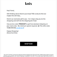 Knixwear Canada email thumbnail