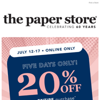 The Paper Store email thumbnail