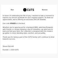 Cuts Clothing email thumbnail