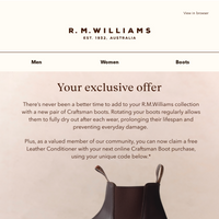 R.M.Williams Australia email thumbnail