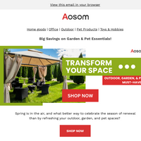 Aosom email thumbnail