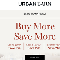 Urban Barn email thumbnail