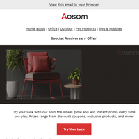 Aosom email thumbnail