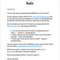 Knixwear Canada email thumbnail