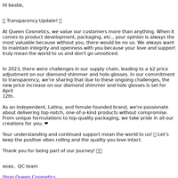 Queen Cosmetics email thumbnail