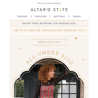 Altar'd State email thumbnail