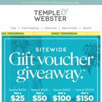 Temple & Webster email thumbnail