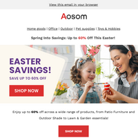 Aosom email thumbnail