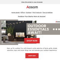 Aosom email thumbnail