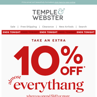 Temple & Webster email thumbnail