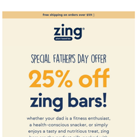 Zing Bars email thumbnail