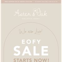 Aster & Oak email thumbnail