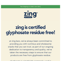 Zing Bars email thumbnail