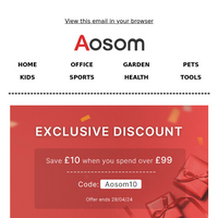 Aosom UK email thumbnail