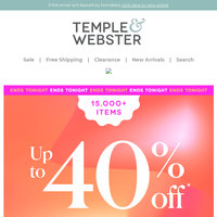 Temple & Webster email thumbnail