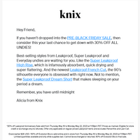 Knixwear Canada email thumbnail