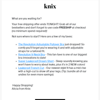 Knixwear Canada email thumbnail