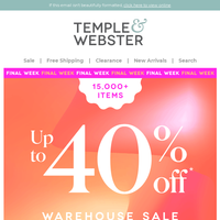 Temple & Webster email thumbnail