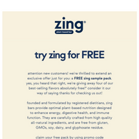 Zing Bars email thumbnail