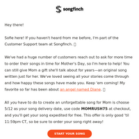 Songfinch email thumbnail