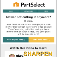 PartSelect.com email thumbnail