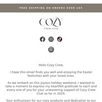 Cozy Crew Club email thumbnail