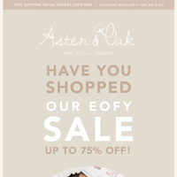 Aster & Oak email thumbnail