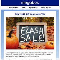 Megabus email thumbnail