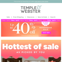 Temple & Webster email thumbnail