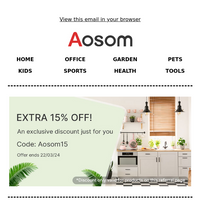 Aosom UK email thumbnail