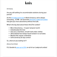 Knixwear Canada email thumbnail