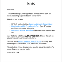 Knixwear Canada email thumbnail