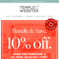 Temple & Webster email thumbnail