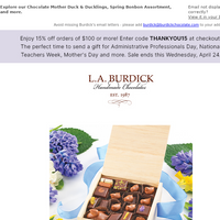 L.A. Burdick Chocolate email thumbnail