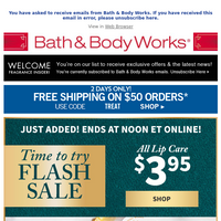 Bath and Body Works email thumbnail