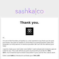 Sashka Co. Bracelets email thumbnail