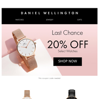 Daniel Wellington email thumbnail