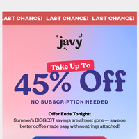 Javy Coffee email thumbnail