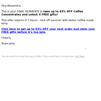 Javy Coffee email thumbnail