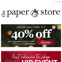 The Paper Store email thumbnail