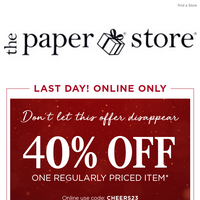 The Paper Store email thumbnail