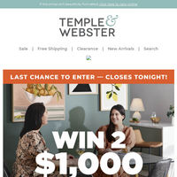 Temple & Webster email thumbnail