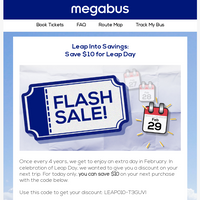 Megabus email thumbnail