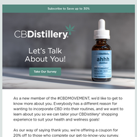 The CBDistillery email thumbnail