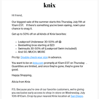 Knixwear Canada email thumbnail