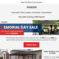 Aosom email thumbnail