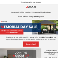 Aosom email thumbnail