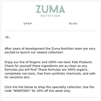 Zuma Nutrition email thumbnail