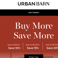 Urban Barn email thumbnail