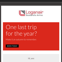 Loganair email thumbnail